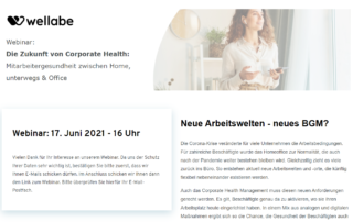 Webinar " Mitarbeitergesundheit zwischen Home & Office der wellabe GmbH
